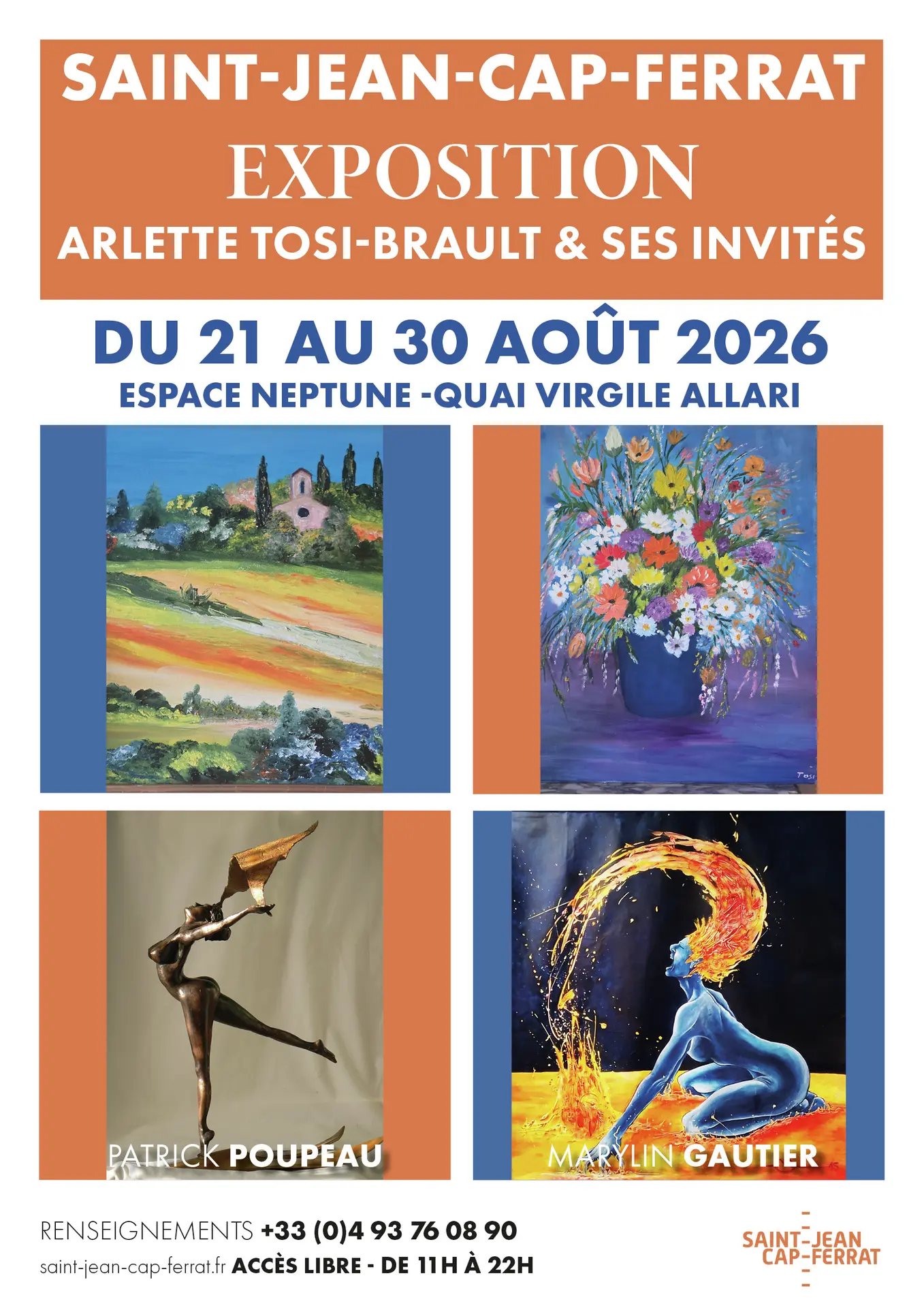 Exposition de peinture par Arlette Tosi-Brault et ses invités Patrick Poupeau et Marylin Gautier