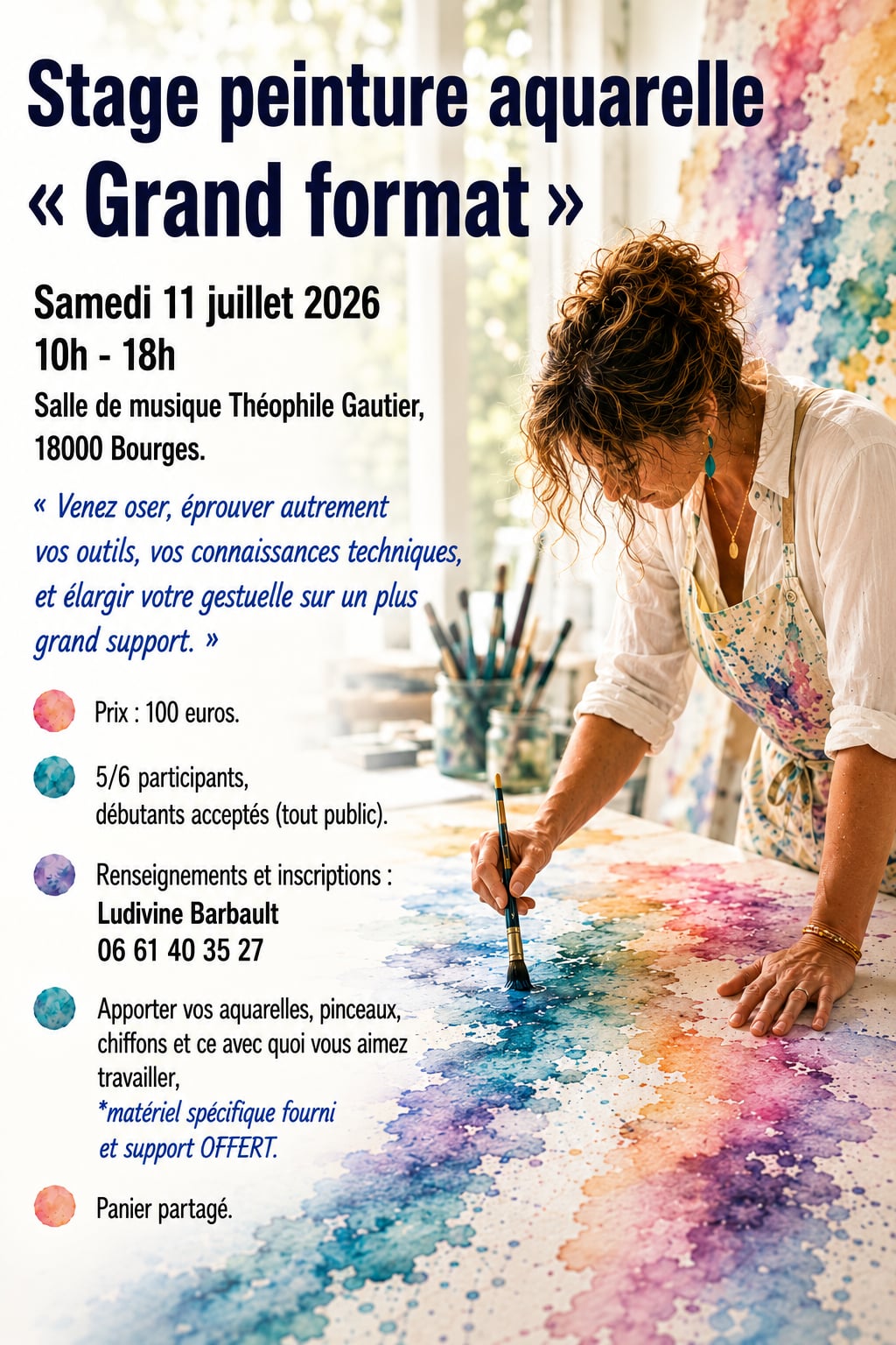 Stage Peinture Aquarelle "Grand format"