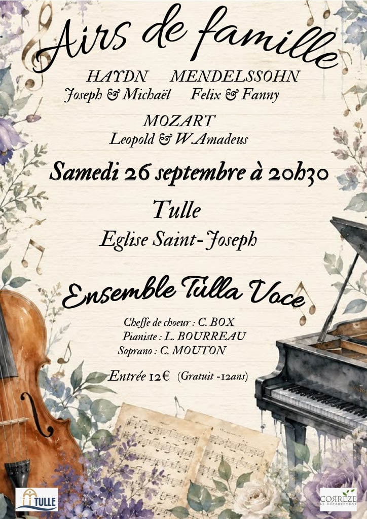 Ensemble Tulla Voce : Concert : "Airs de famille" chez les Haydn, les Mendelssohn et les Mozart