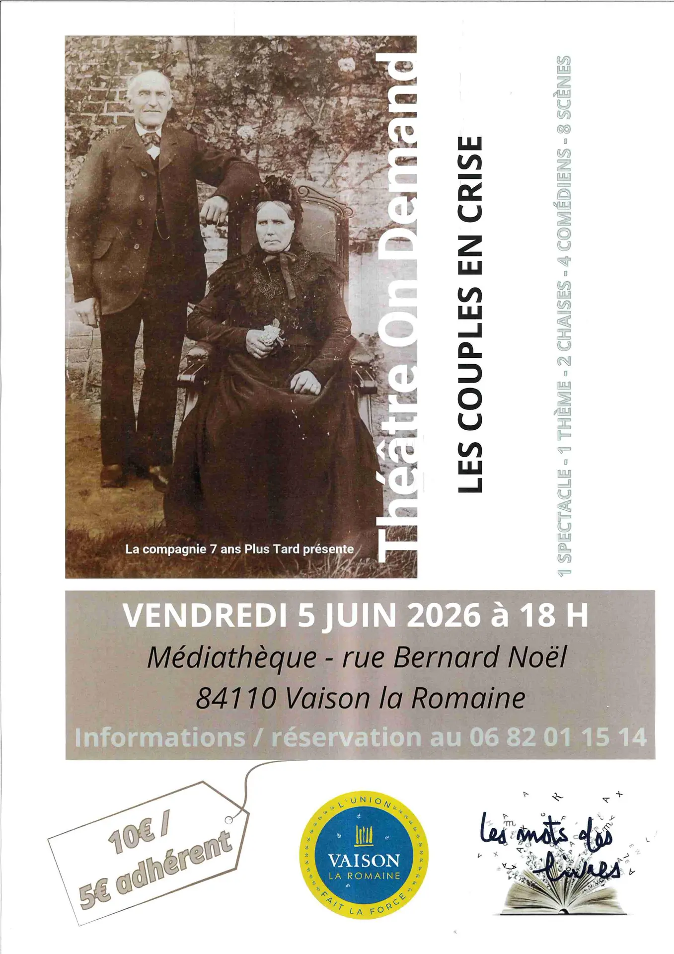 Spectacle "Les couples en crise" à la médiathèque