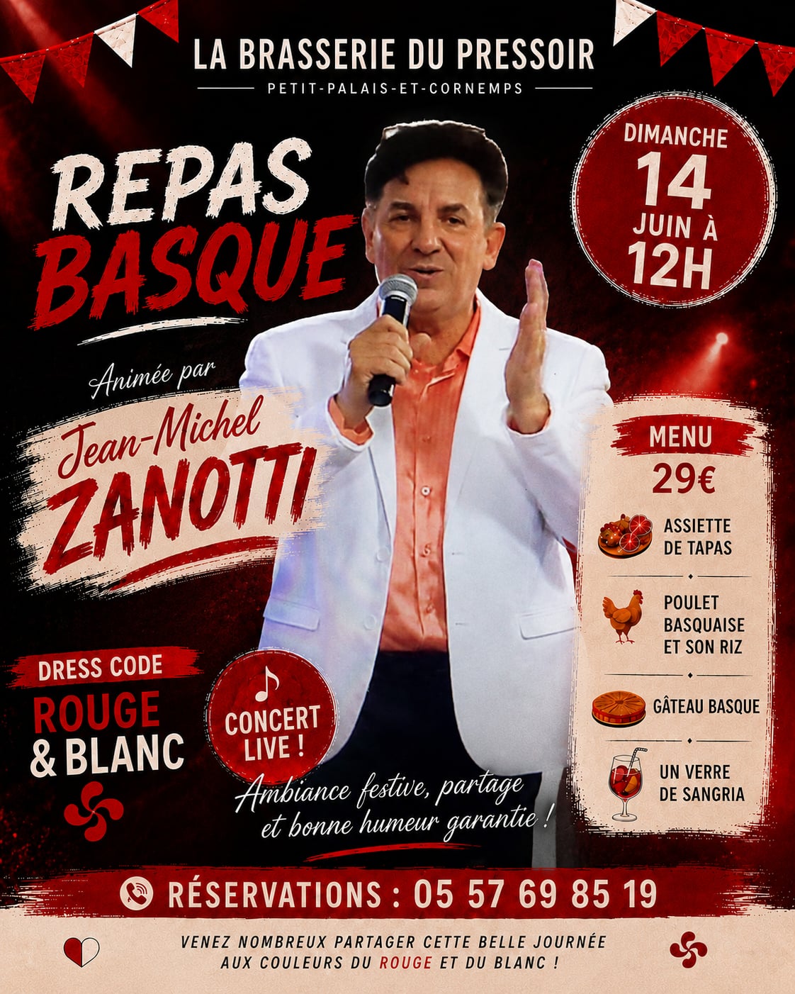 Repas Basque à La Brasserie du Pressoir