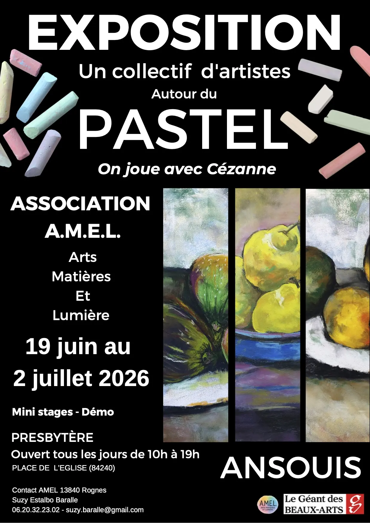 Exposition « On joue avec Cézanne » – Autour du Pastel à Ansouis