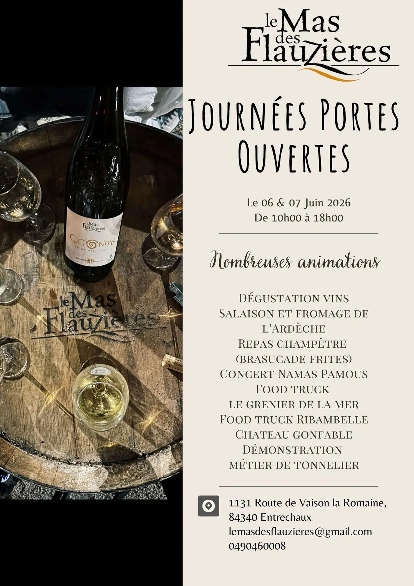 Portes ouvertes - Domaine Le Mas des Flauzières
