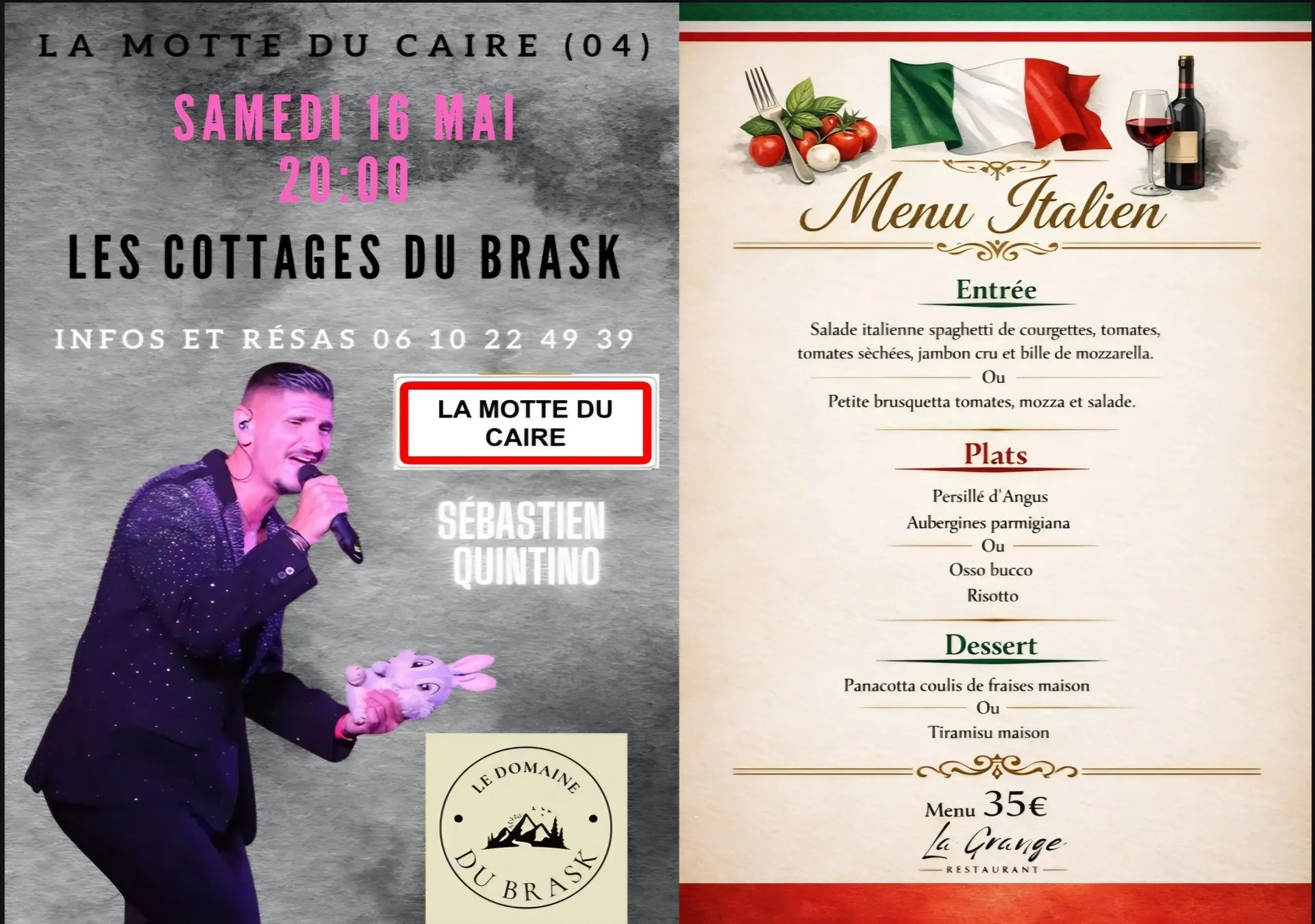 Repas et concert italien
