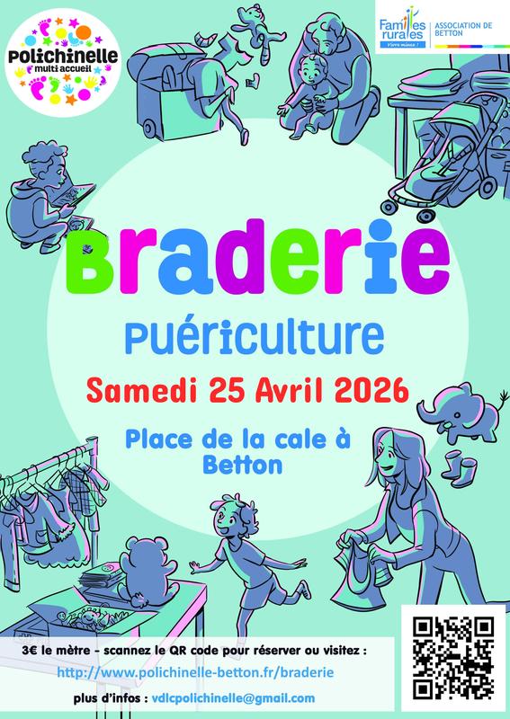 Braderie Puériculture le 25 avril 2026 à Betton