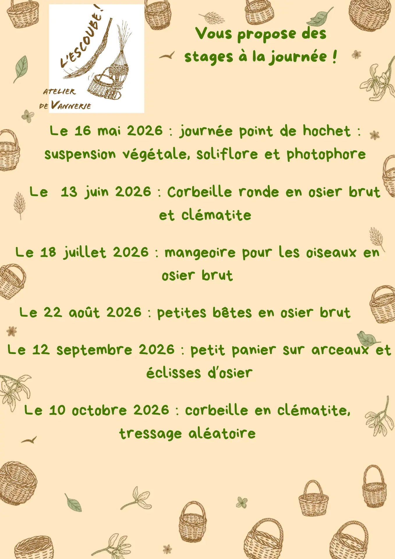 Atelier vannerie : création d'une mangeoire