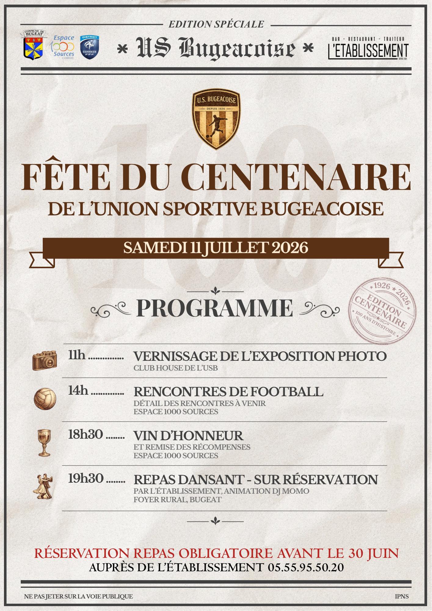Fête du Centenaire de l'Union Sportive Bugeacoise