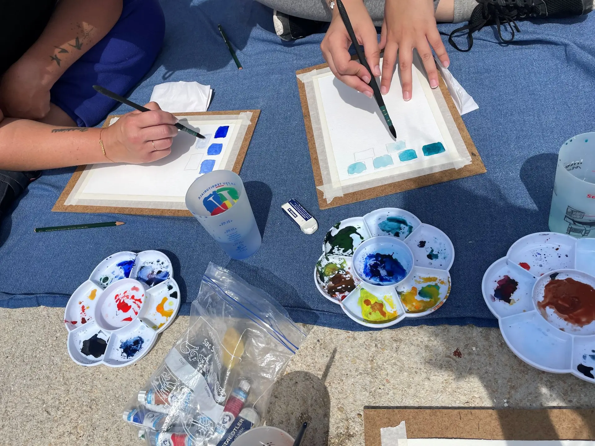 Carnet de voyages et aquarelle en plein air août