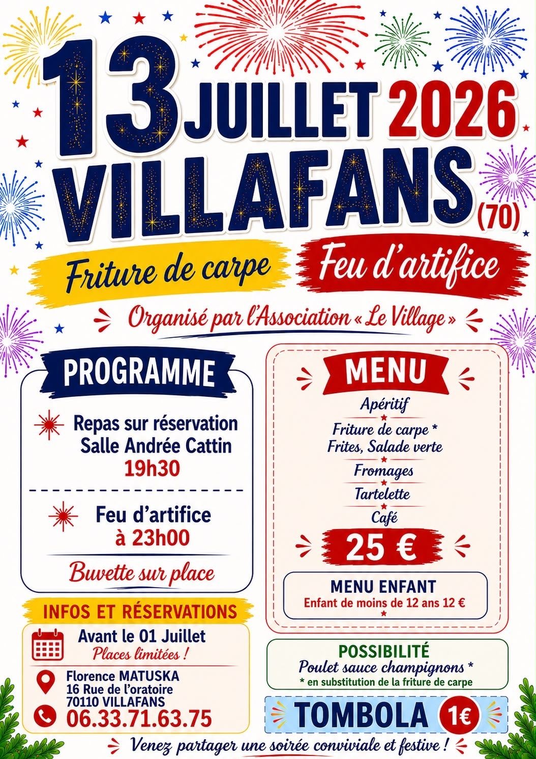 Repas et feux d'artifice