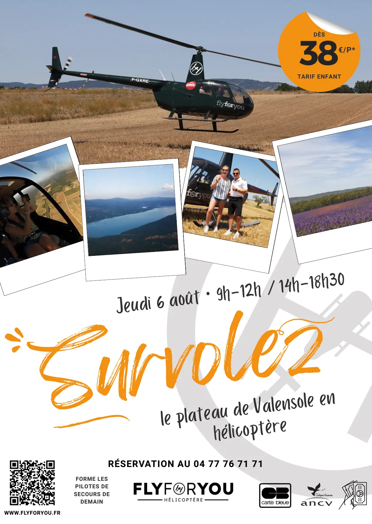 Baptêmes de l'air en hélicoptère au-dessus du plateau de Valensole — Fly For You