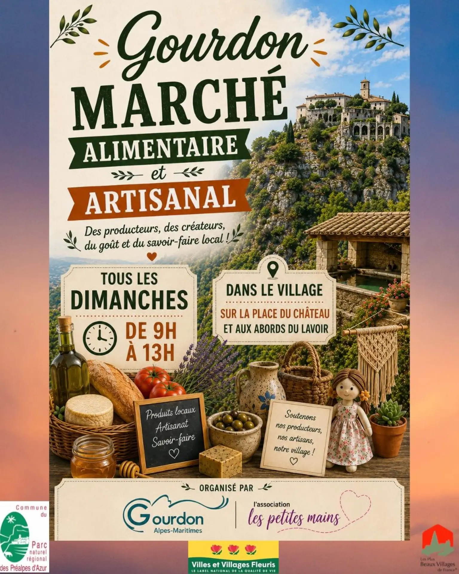 Marché saisonnier de Gourdon village