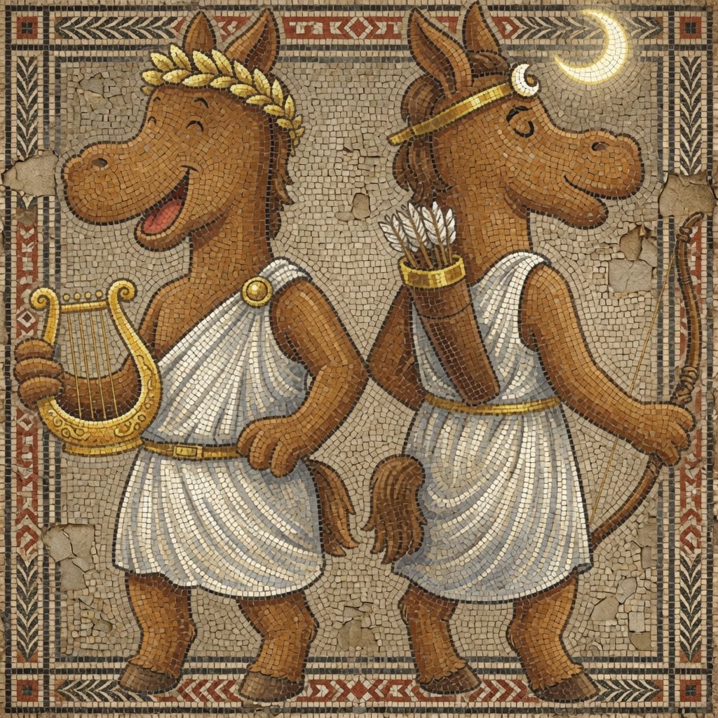 Les jeudis de l'été : les jumeaux de l’Olympe en mosaïque