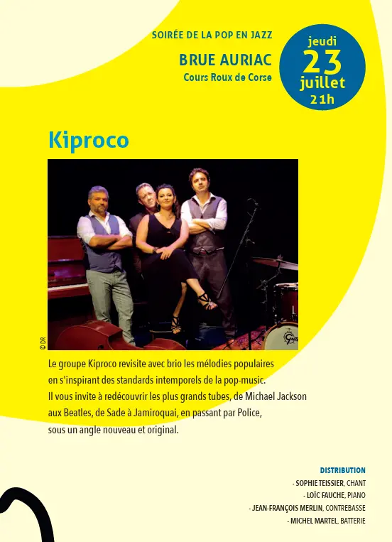 Concert : Kiproco - musique pop jazz | Les voix départementales