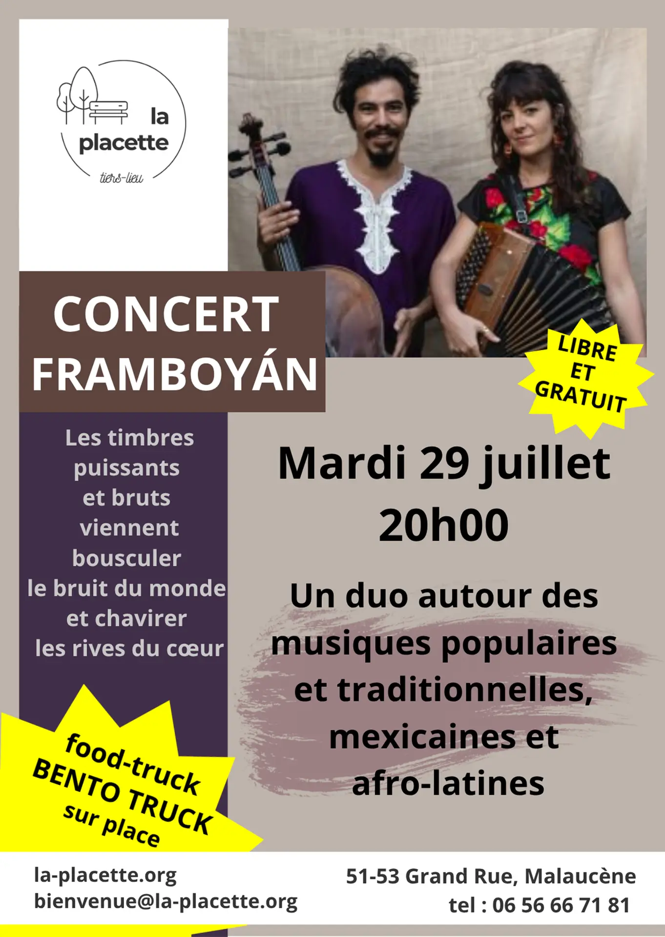 La placette : concert framboyan