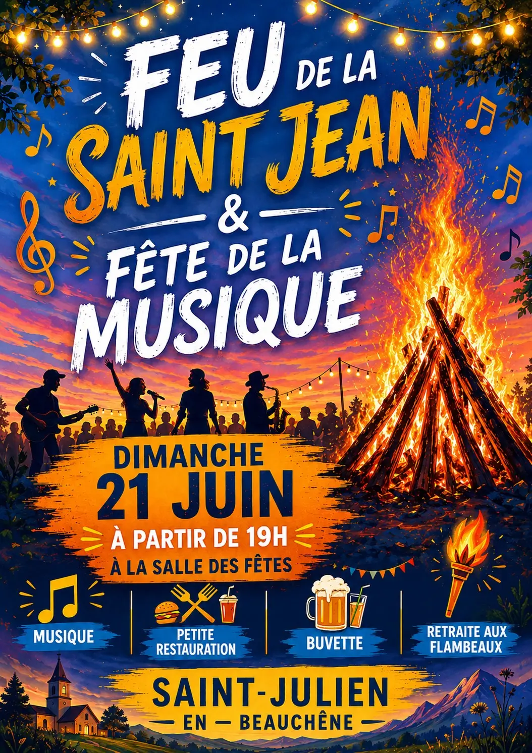 Feu de la Saint Jean et Fête de la Musique