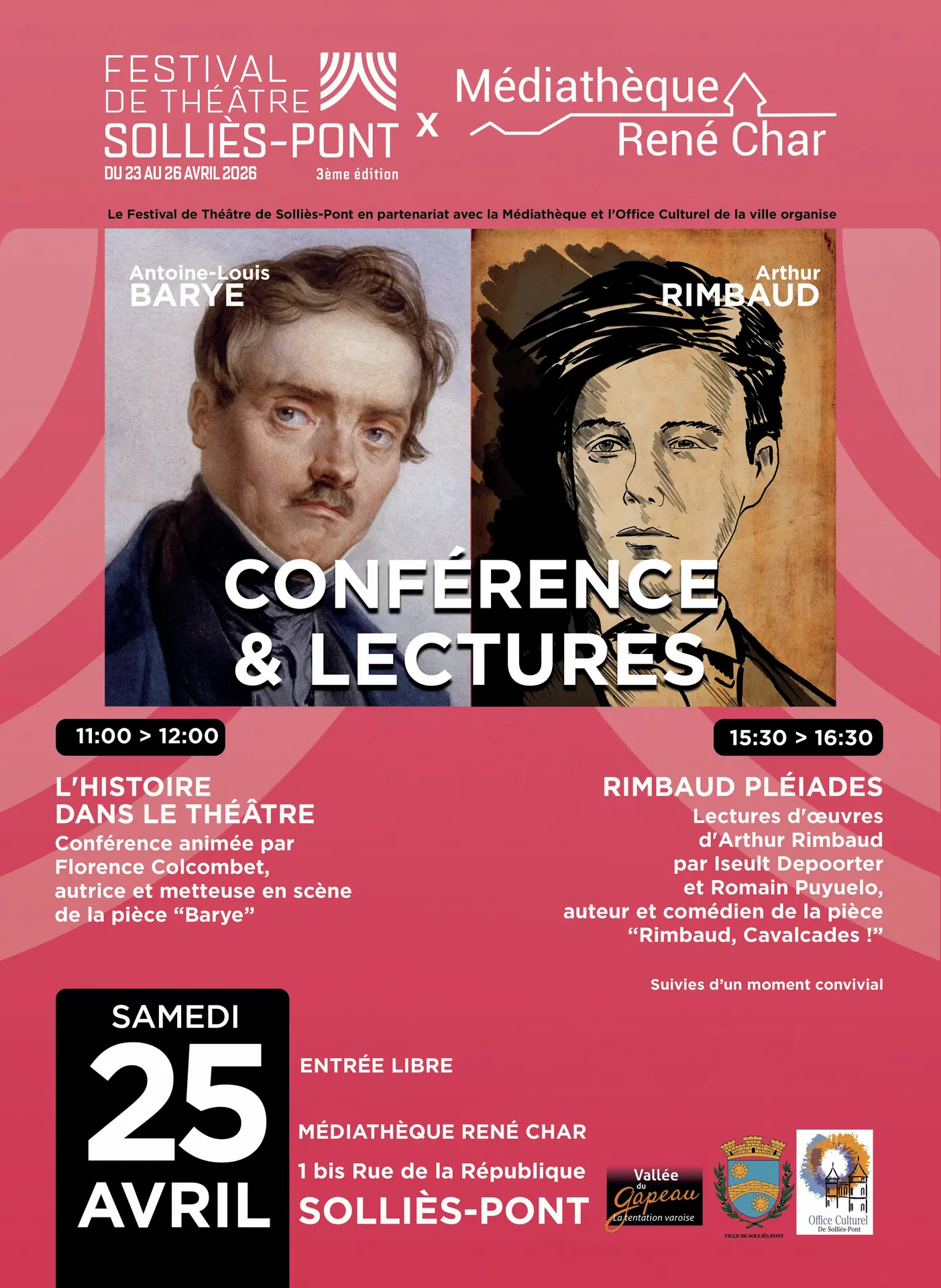 Conférence et lectures à la Médiathèque R.Char