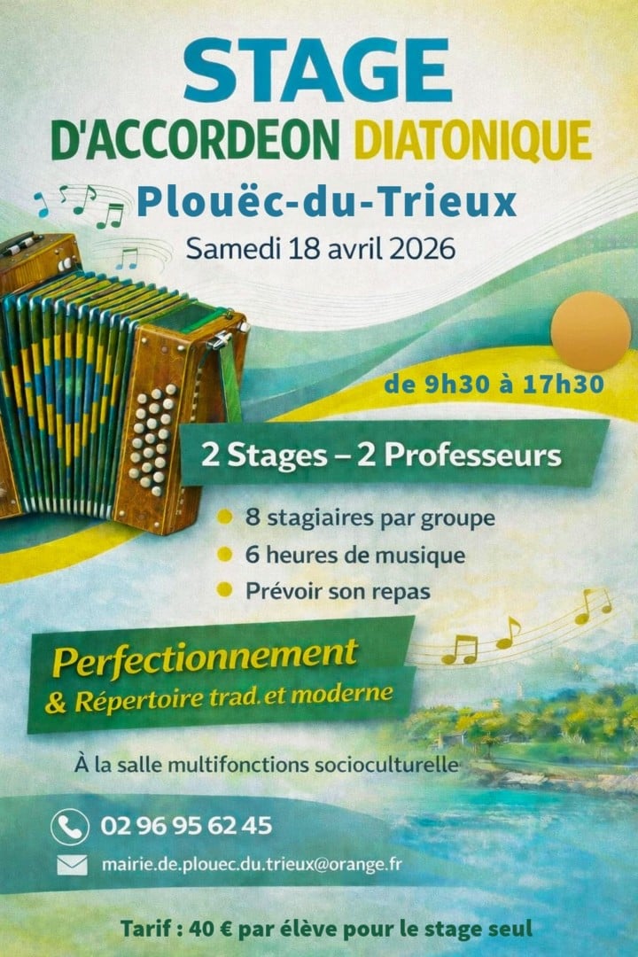 Stage d’accordéon diatonique et concert – Fest-Noz