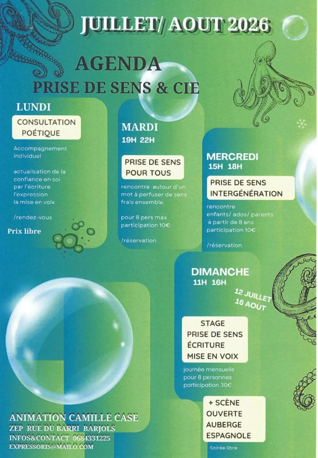 Atelier poésie : Prise de sens intergénération (dès 8 ans)