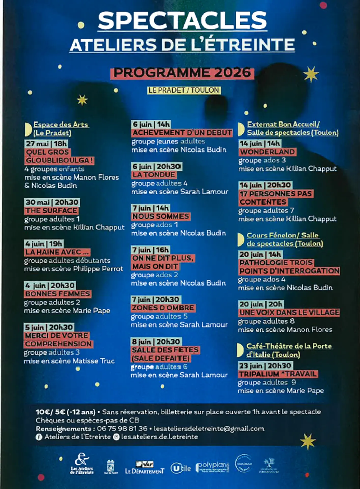 Spectacles  des ateliers de l'Etreinte