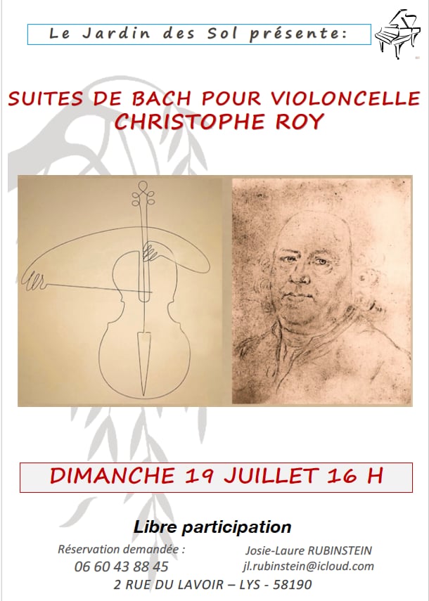 CONCERT: SUITES DE BACH VIOLONCELLE SEUL par Christophe ROY