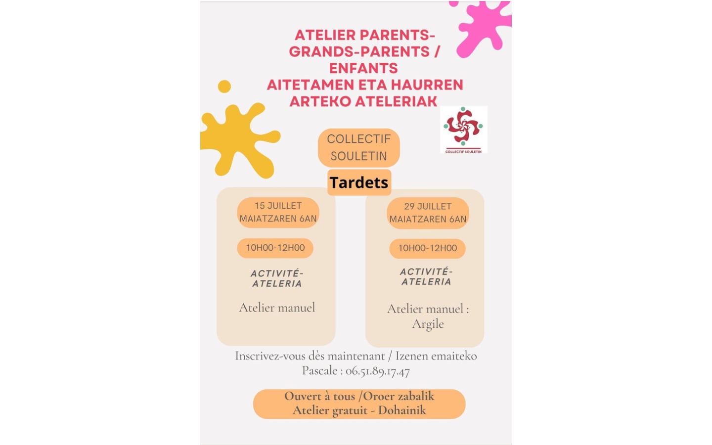 Atelier manuel en famille