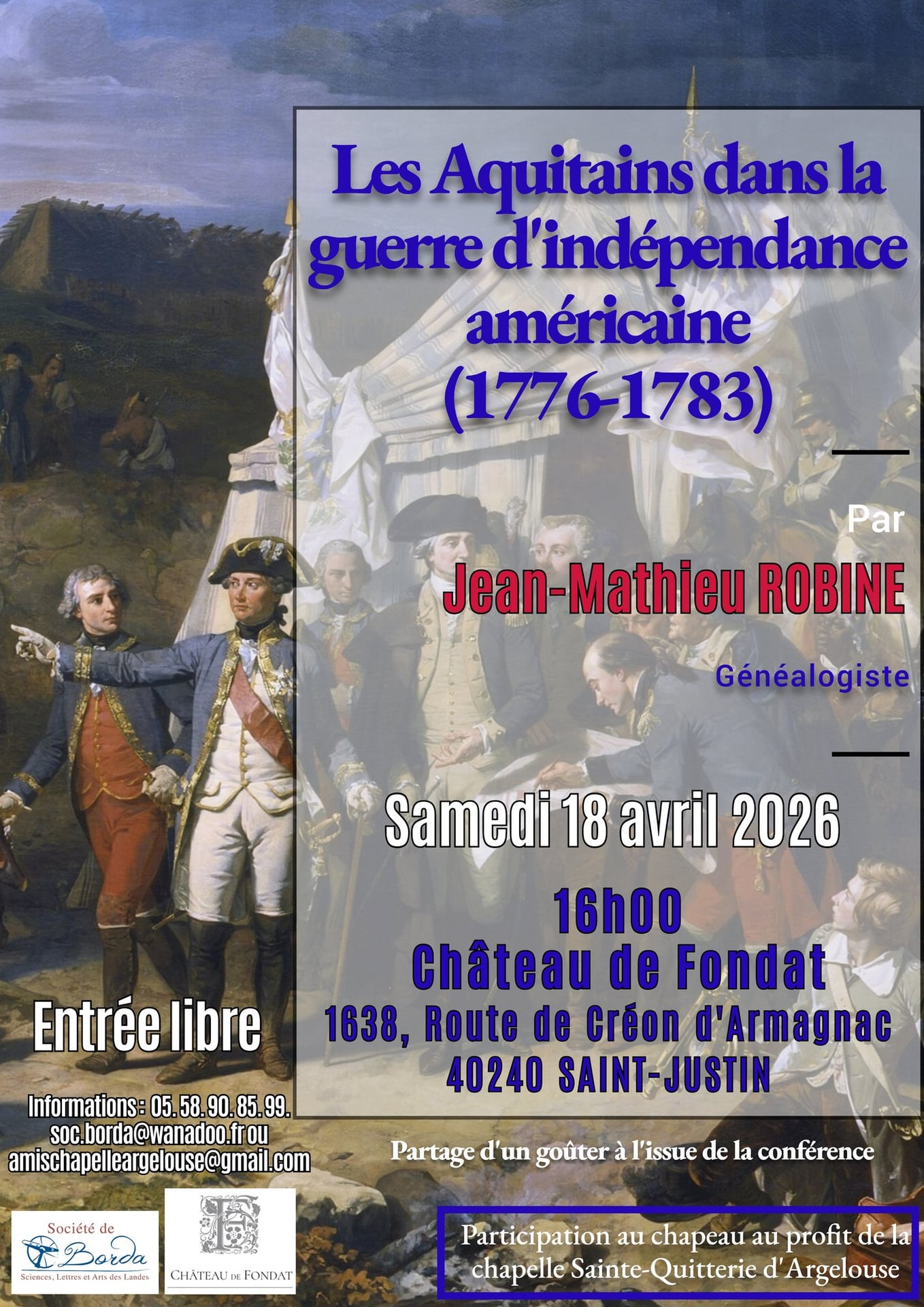 Conférence : Les aquitains dans la guerre d'indépendance américaine