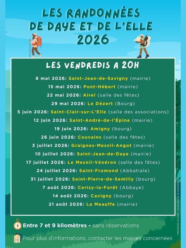 Les randonnées de Daye et de l'Elle