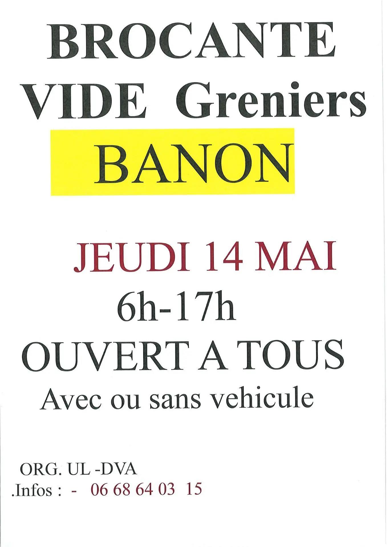Brocante - Vide Greniers - Bourse aux plantes