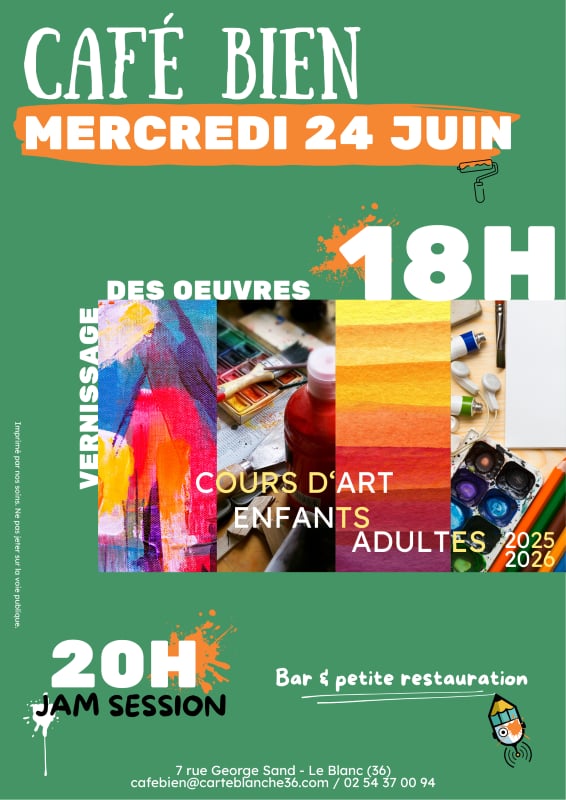 Café Bien artistique : cours d'art et jam session