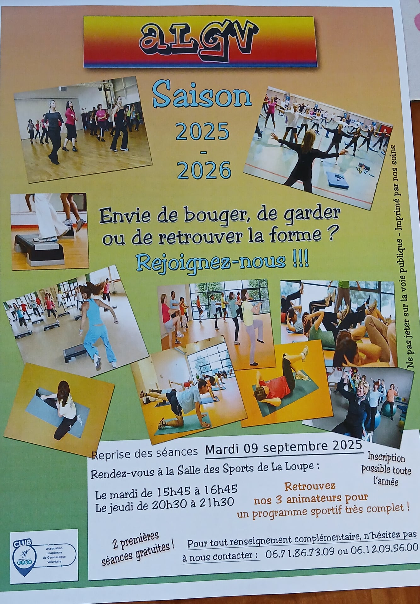 Reprise des cours de gym - La Loupe