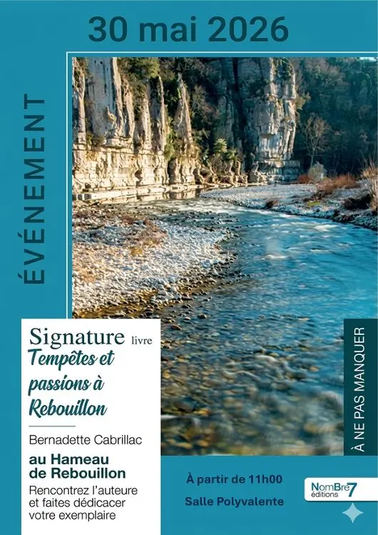 Signature livre Tempêtes et passions à Rebouillon