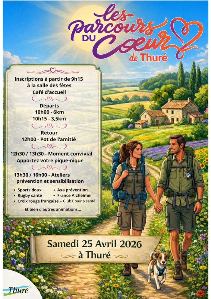 ❤️ Les Parcours du Cœur de Thuré – Édition 2026 ! ❤️