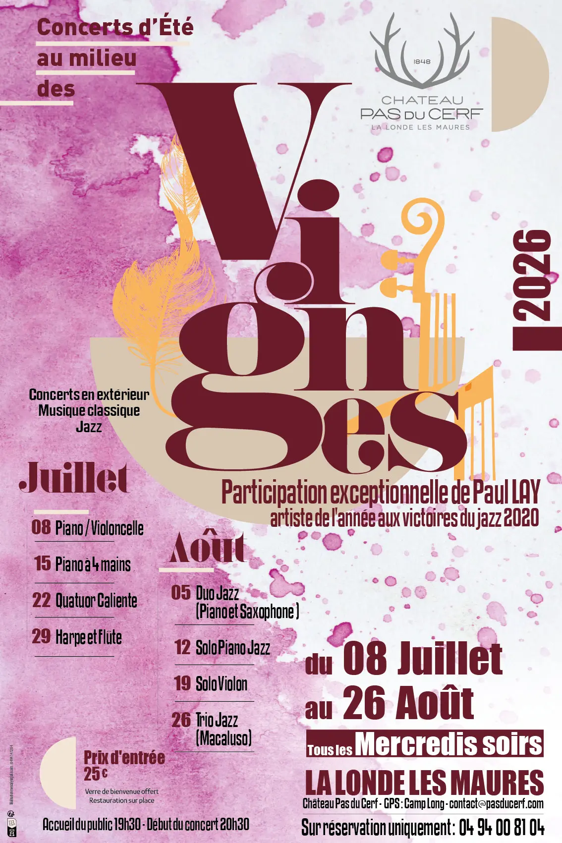 Concerts d'été au milieu des vignes au Château Pas du Cerf