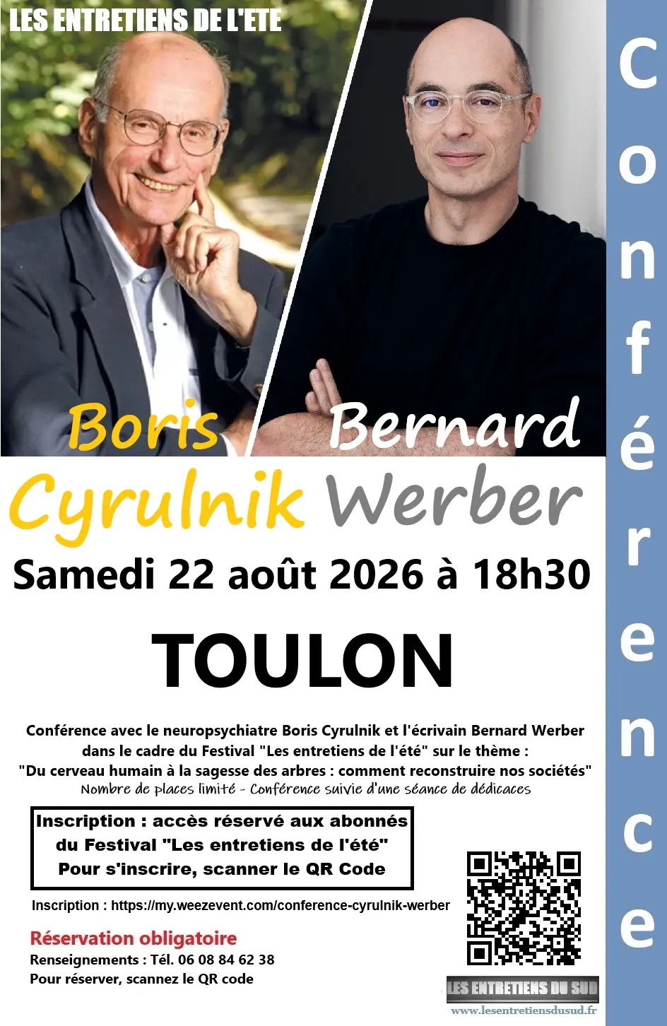Conférence Boris Cyrulnik - Bernard Werber à Toulon