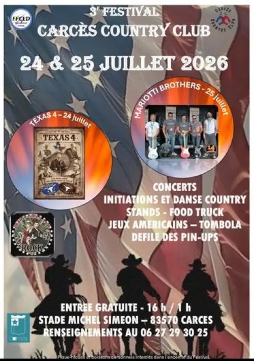 Festival de musique Country: Initiation, danse, concerts, jeux américains