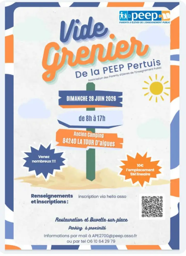 Vide grenier à La Tour d'Aigues