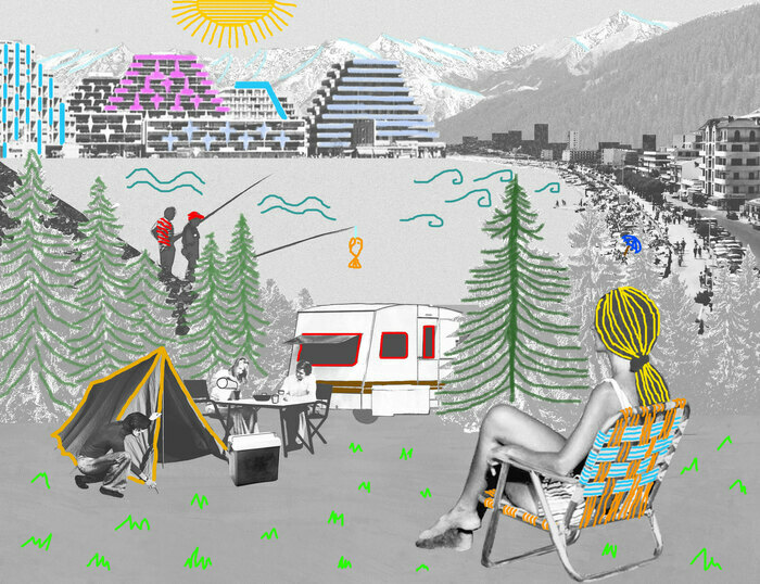 Atelier créatif - broderie, diorama et coloriage "Paysage de vacances"