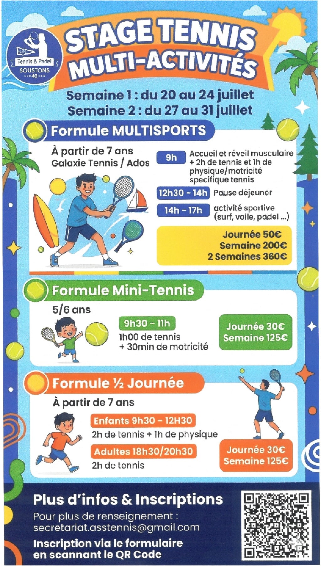 Stage tennis et multi-activités