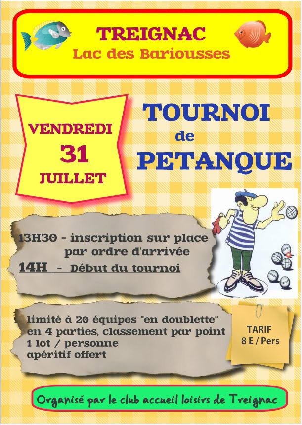 Tournoi de Pétanque au Lac des Bariousses