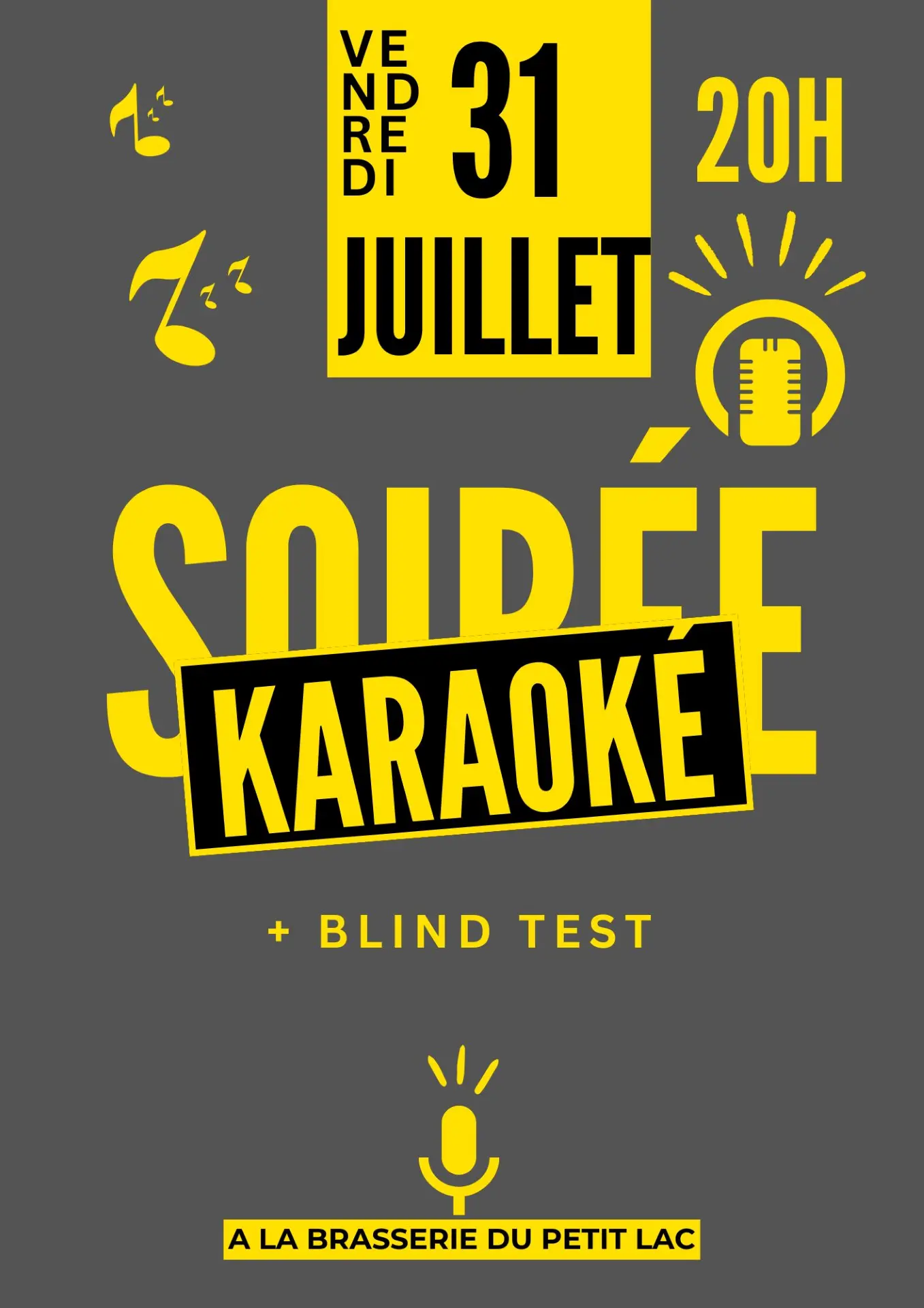 Soirée Blind Test et Karaoké à la Brasserie du Petit Lac !