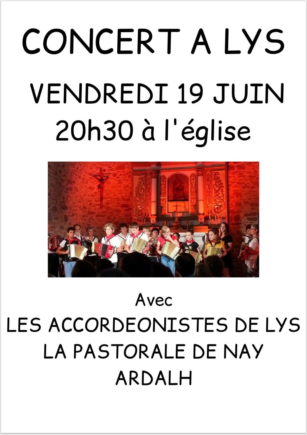 Concert : Les accordéonistes de Lys, la Pastorale de Nay, Ardalh