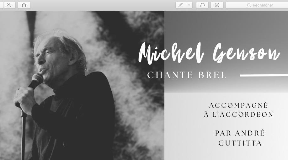 Michel Genson, chante Brel  au Quai !