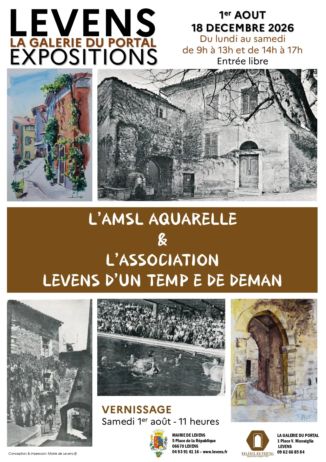 Expositions de l'AMSL Aquarelle et de l'association "Levens d'un temp è de deman"