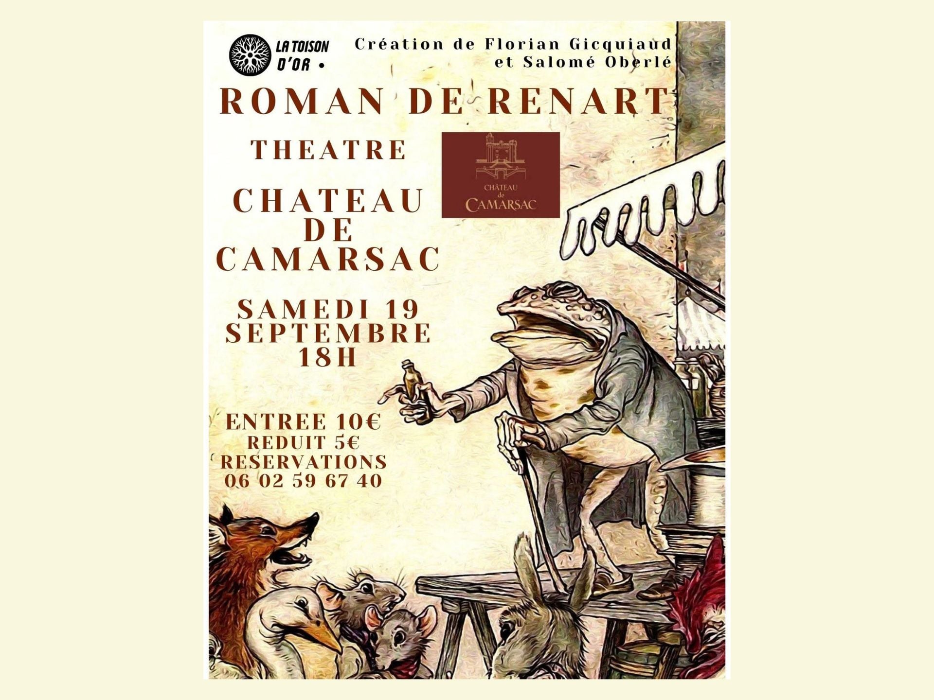 Pièce de théâtre "Roman de Renart" au Château de Camarsac