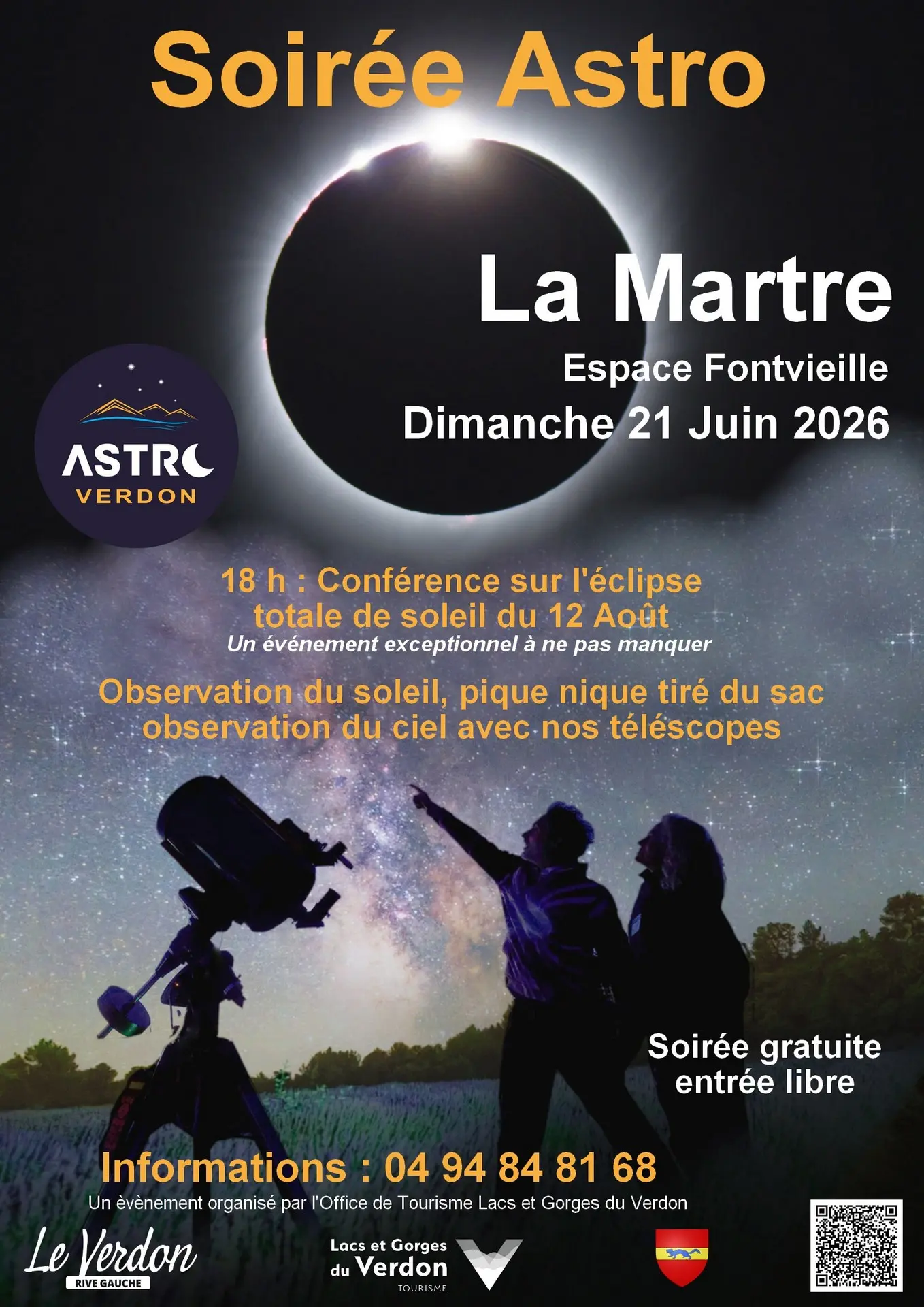 Soirée Astronomie avec Astro Verdon