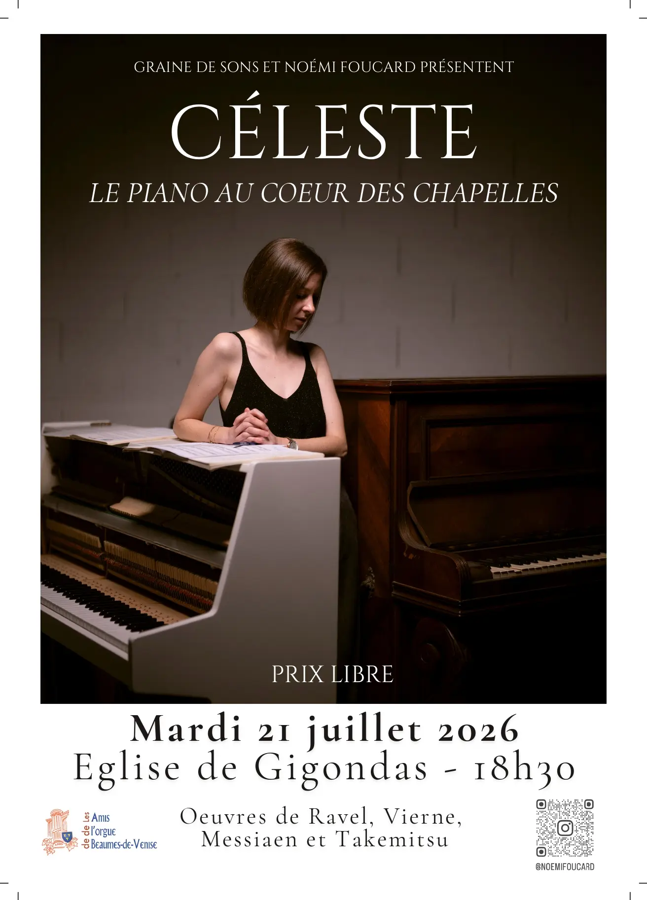 Concert "Céleste, le piano au cœur des chapelles"