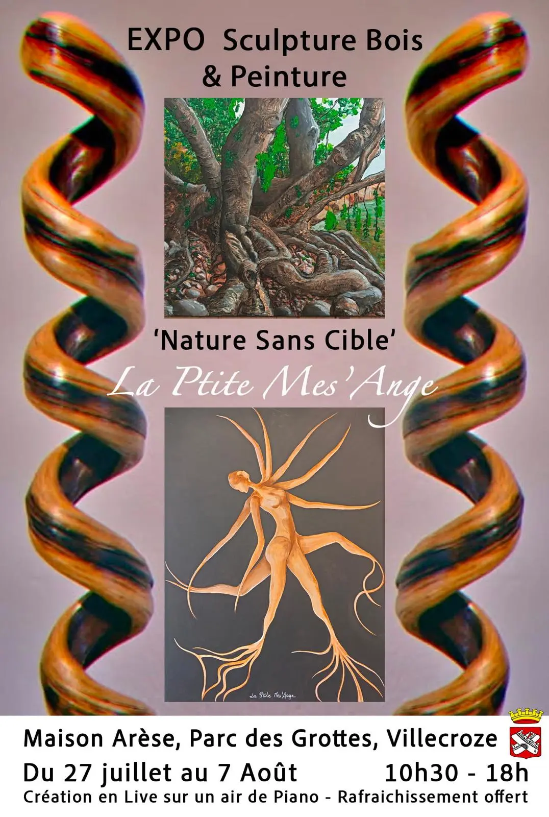 Exposition sculpture bois & peinture