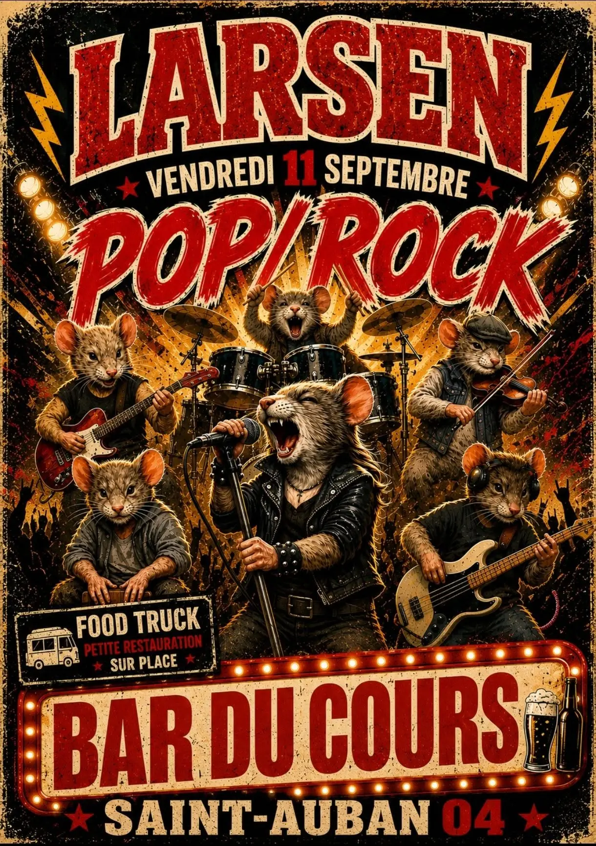 Soirée pop-rock au bar du cours à Saint-Auban