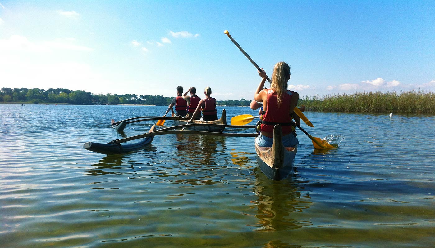 L'été de l'Office : Randonnée encadrée pirogue Hawaïenne au lac de Sanguinet