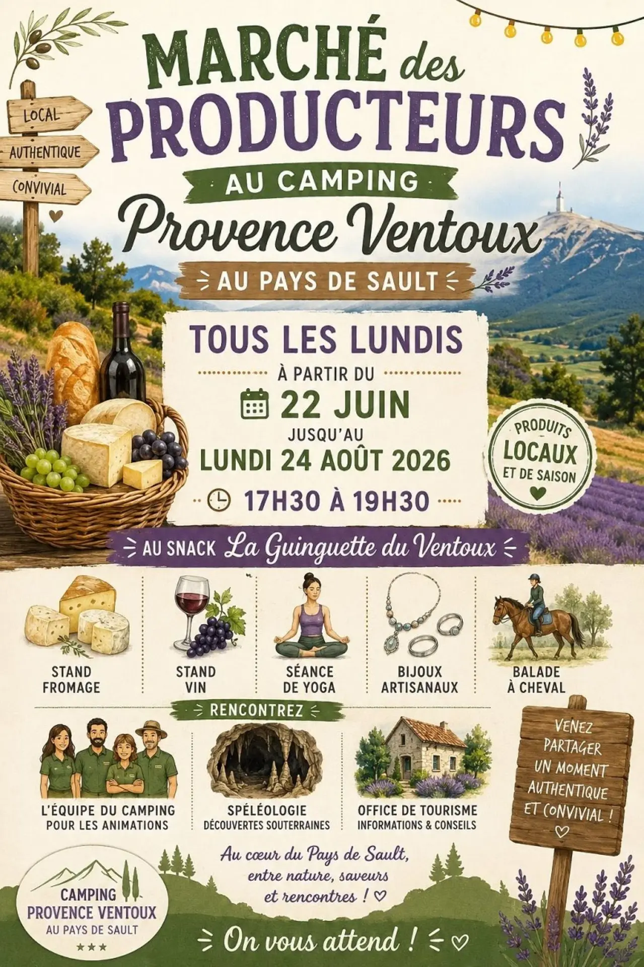 Marché des producteurs au Camping Provence Ventoux